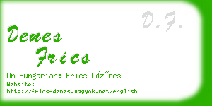 denes frics business card